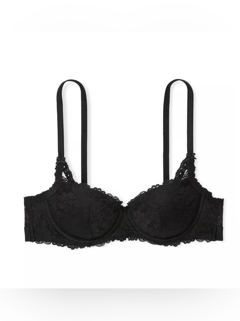 PINK Victoria's Secret Black Lace Lightly Lined Balconette